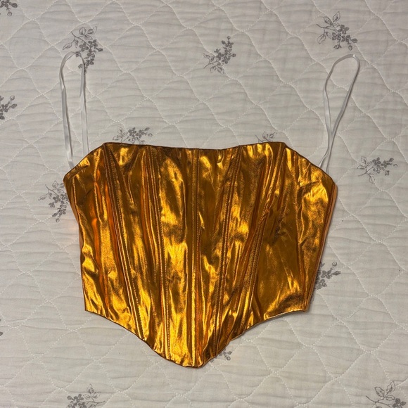 Windsor Tops - Windsor Metallic Gold Corset Top